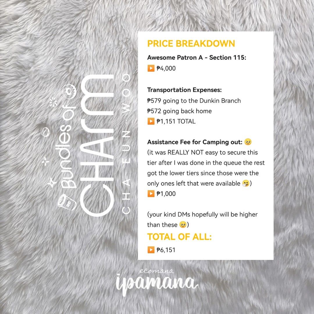 Cha EunWoo Bundles of Charm Dunkin' Philippines Fan Meeting: Ticket  Details - Kpopmap