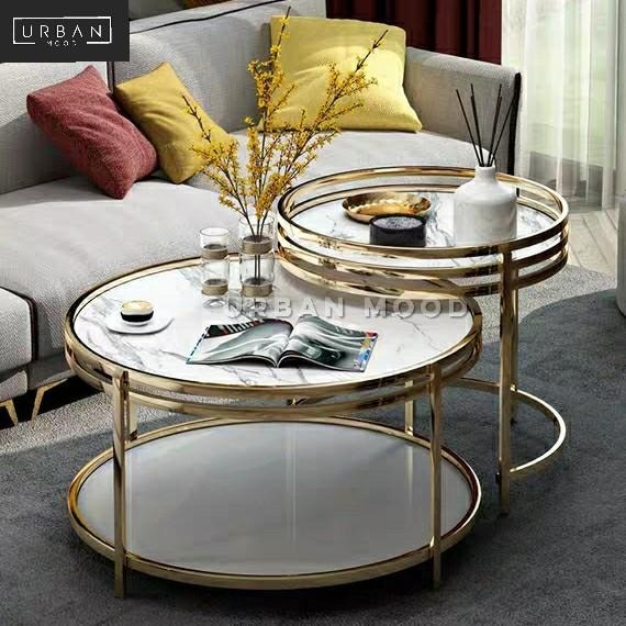 EDEN Luxury Round Nesting Coffee Tables, Furniture & Home Living ...