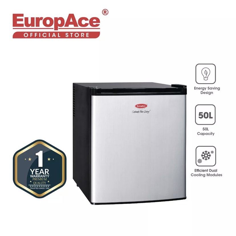 EuropAce ER 9250 50L Bar Refrigerator Silver, TV & Home Appliances