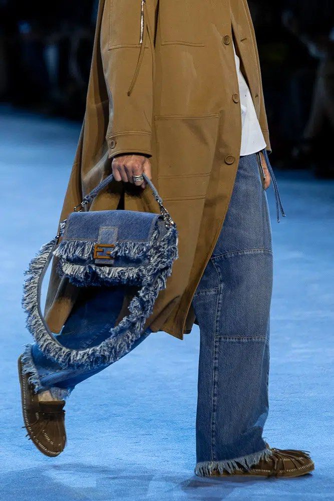 Fendi baguette denim hot sale