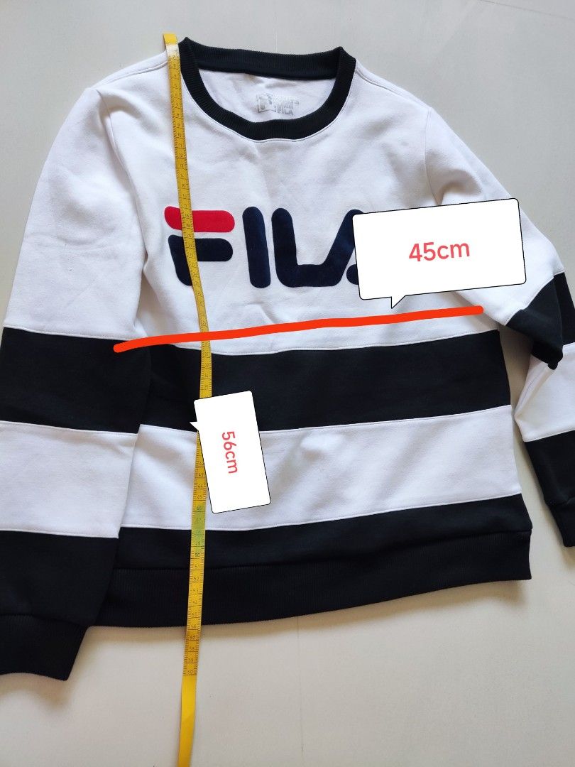 White long clearance sleeve fila top