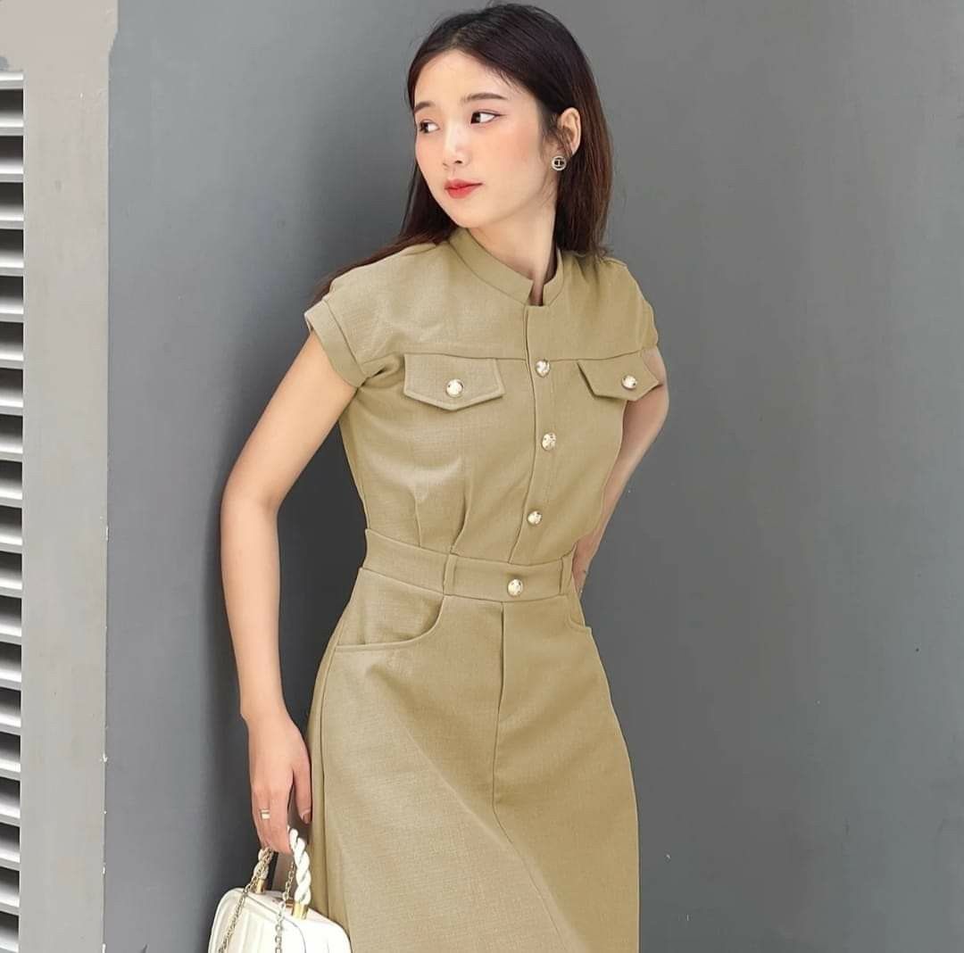 Formal Ecru color Dress, Graduation Dress, Dress for Occasion, Office Wear,  Corporate Attire, Women's Fashion, Dresses & Sets, Dresses on Carousell