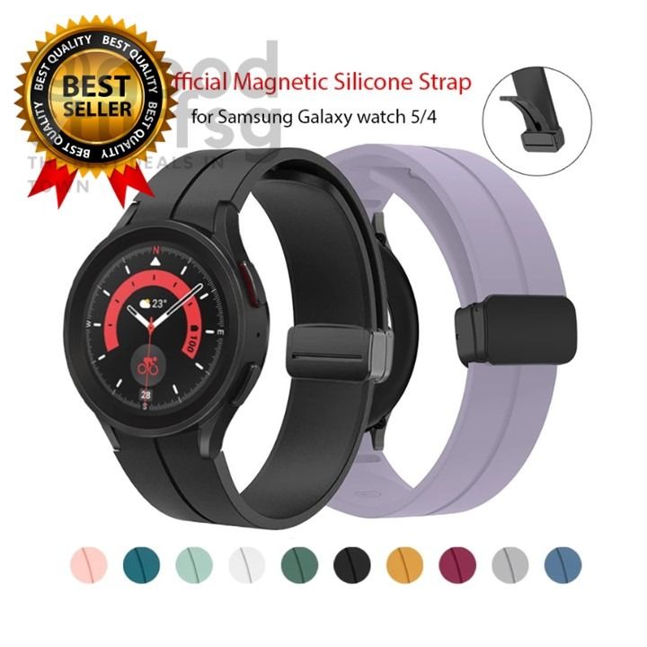 FREE Silicone Strap for Samsung Watch 5 4 44mm 40mm Watch5 Pro 45mm Magnetic Buckle Band for Galaxy Watch 4 Classic 42 46mm Fashion Sports Strap