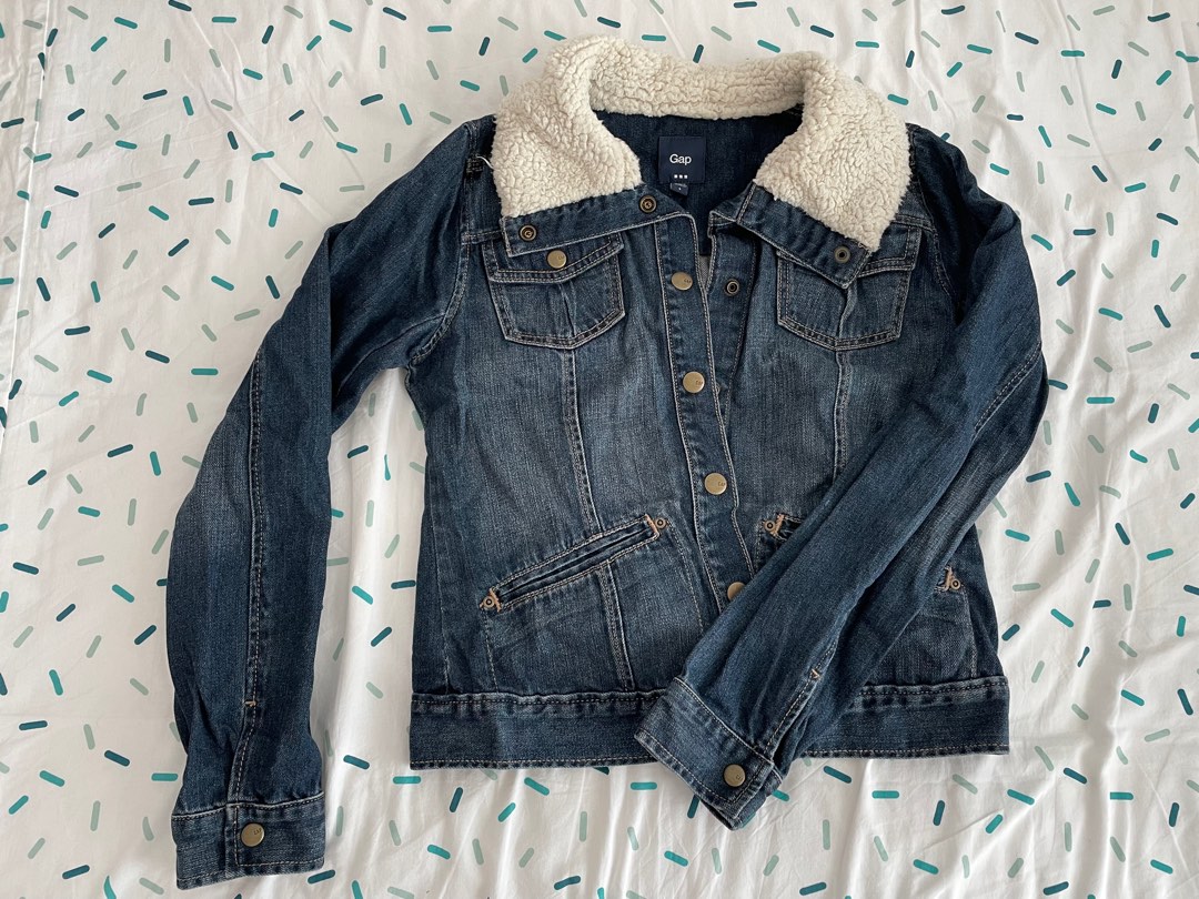 Gap sherpa lined denim jacket on sale