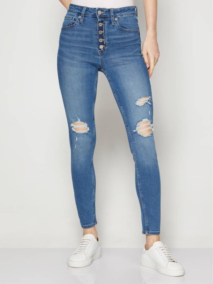 GAP High Rise Universal Denim Legging Fly Button Size 25 fit up to 27  Inches Waistline From Canada, Women's Fashion, Bottoms, Jeans on Carousell