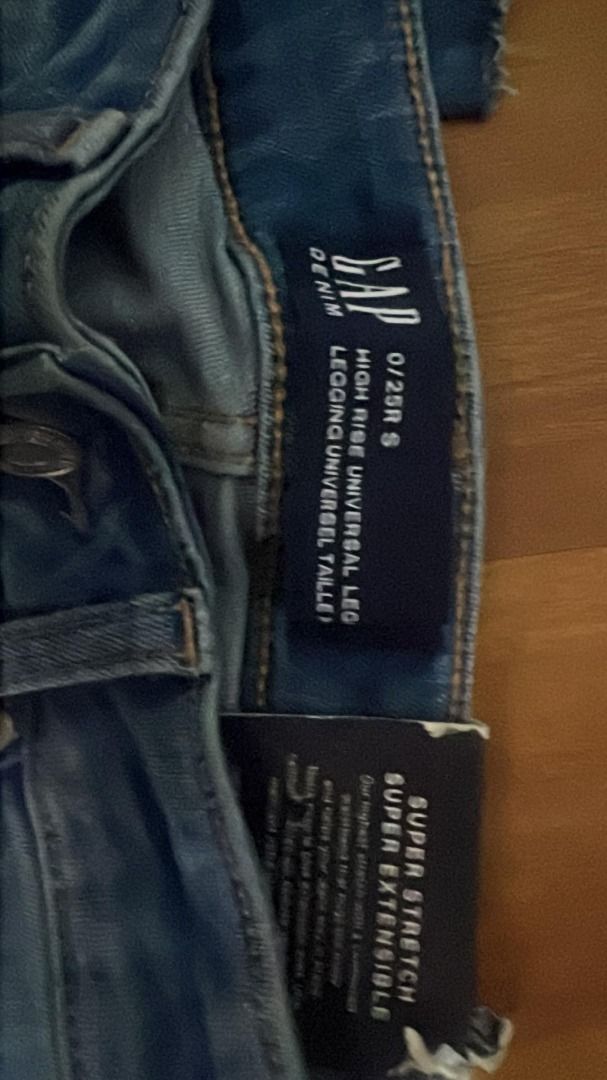 GAP High Rise Universal Denim Legging Fly Button Size 25 fit up to 27  Inches Waistline From Canada, Women's Fashion, Bottoms, Jeans on Carousell
