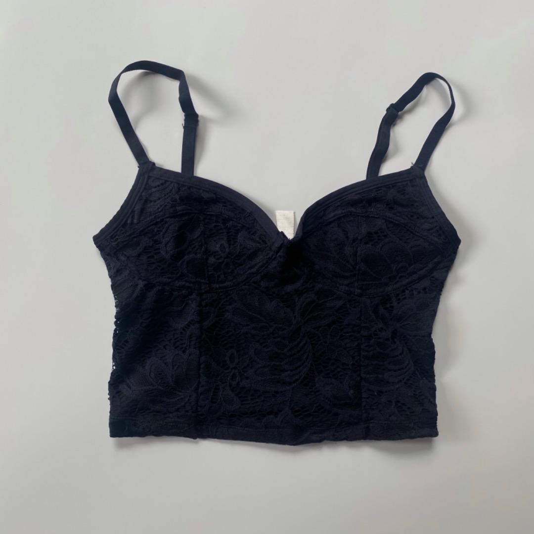 Glassons Lace Bustier Top Dark Blue, Women's Fashion, Tops, Sleeveless ...