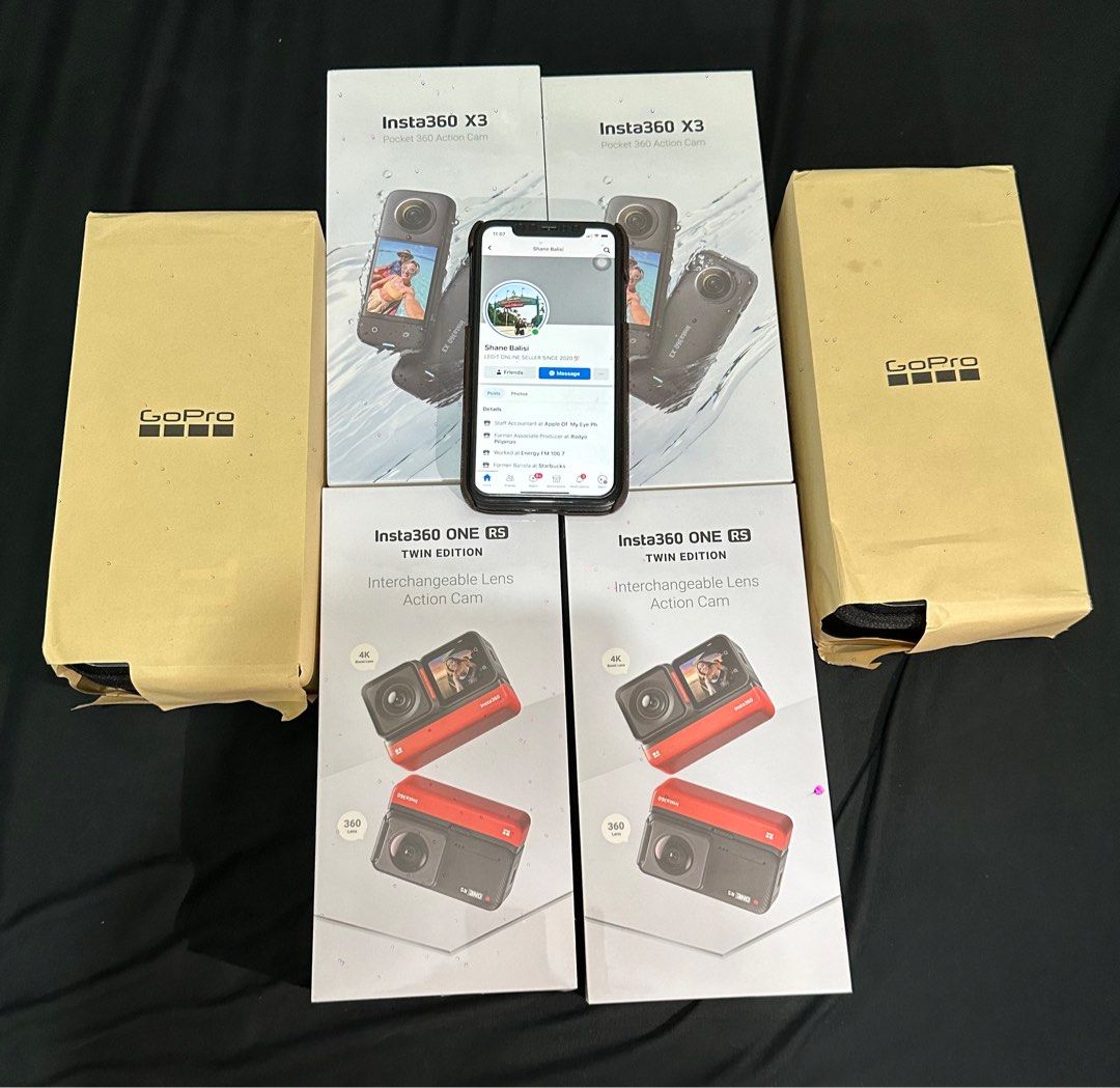 Go Pro & Insta360 (Category: Cameras) located in Quezon City. Submitted by madamsgadgetsshop (Listing ID 1240211896, Image 1). Description: -Original/Authentic 💯 -Never activate, never open -Brandnew and Sealed -1 year warranty -7 days replacement We offer: *Meet Ups *LBC COD/COP *Same day Delivery Via Personal Rider *Via Other Courier (We deliver Nationwide) DTI REGISTERED💯 Mode of Payment: ✅Cash ✅Bank Transfer ✅GCash transfer ✅Credit Card Ins