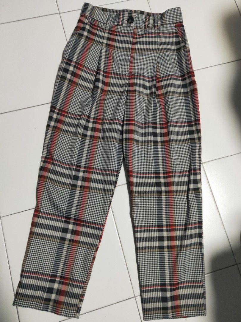Red and black checkered pants new arrivals mens