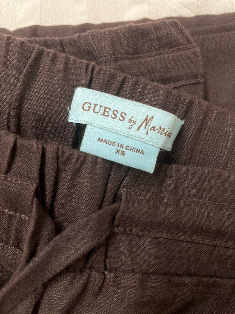 GUESS Linen Wide Leg Pants Women s Fashion Bottoms Other
