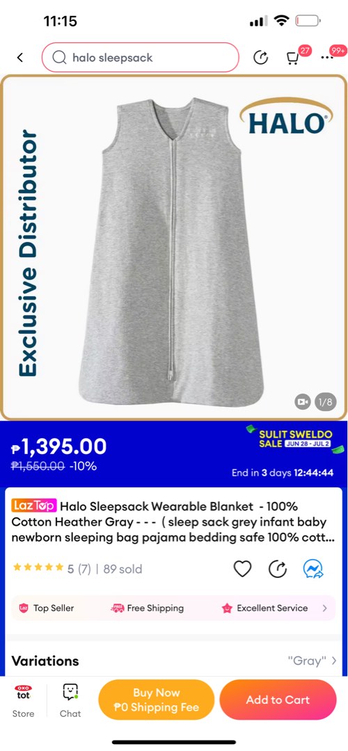 Halo sleep sack medium, Babies & Kids, Bathing & Changing, Other Baby