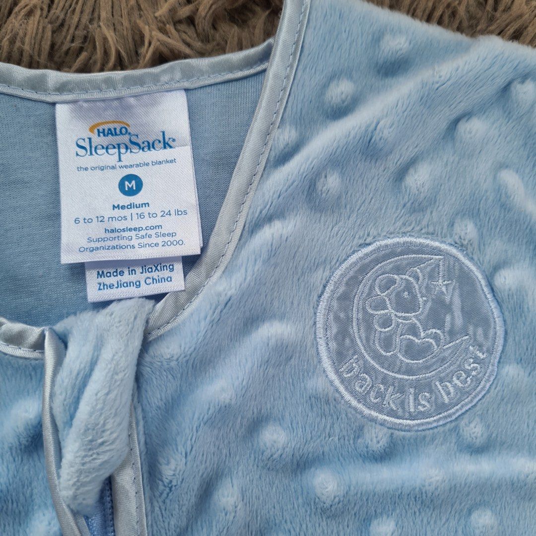 Halo sleepsack Blue Plushy Dot Velboa, Babies & Kids, Babies & Kids