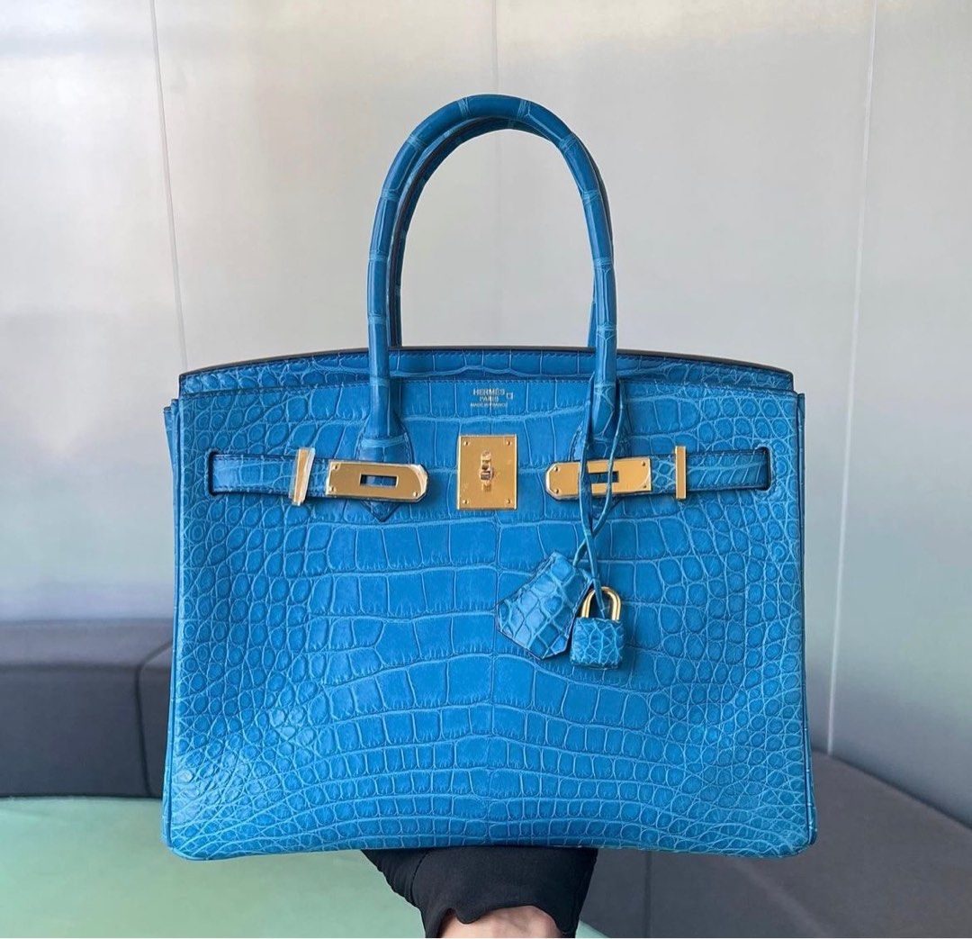 Hermes - Birkin 25 Blue Crocodile Handbag, Luxury, Bags & Wallets on  Carousell