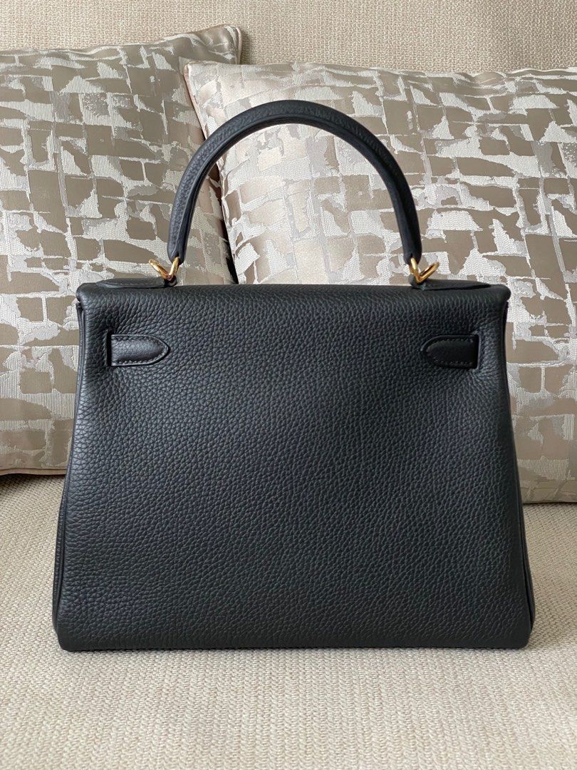 Kelly 25 top black togo