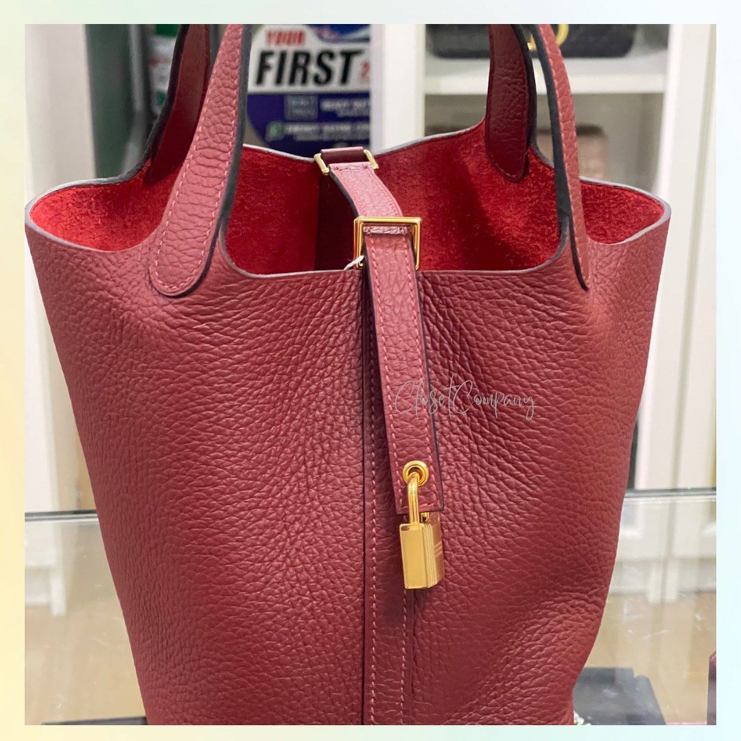 Hermes Picotin Lock 18 Bag K1 Rouge Grenat Clemence SHW