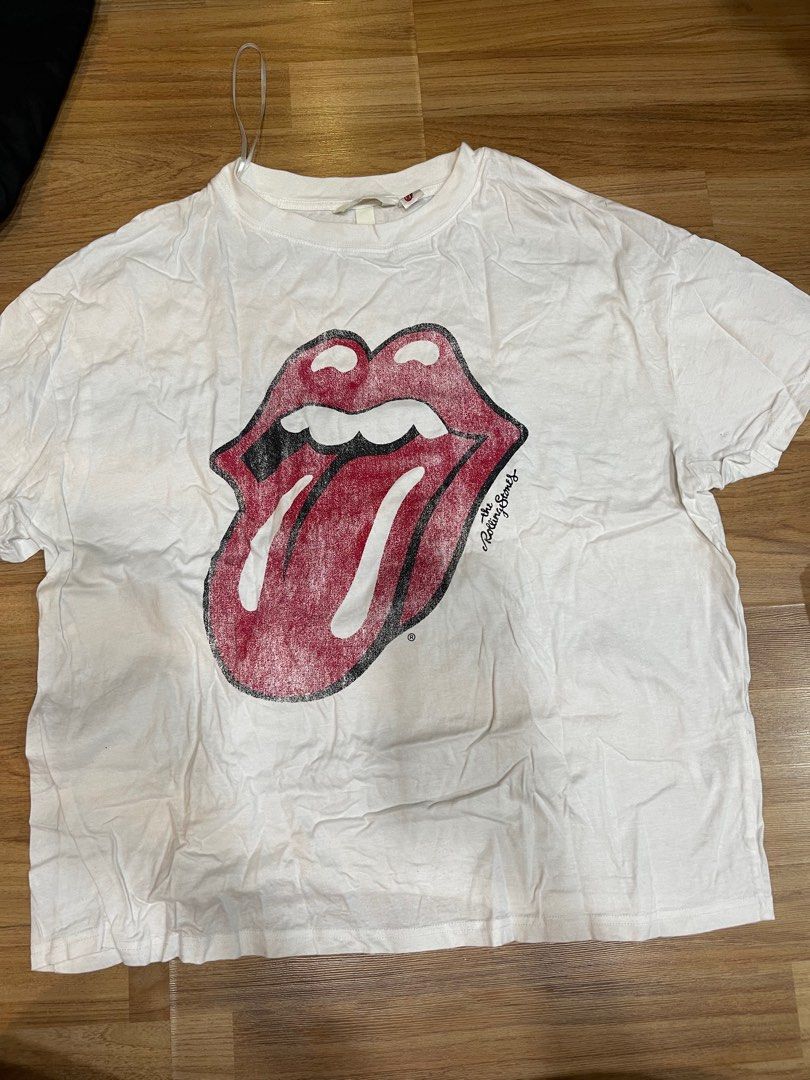 H M graphic t shirt rolling stones Women s Fashion Tops Shirts