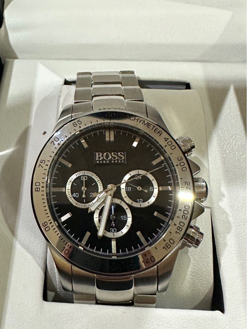 Hugo Boss Ikon black Chronograph watch Men s Fashion Watches