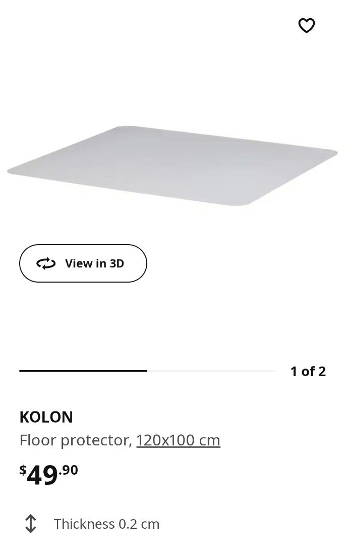 Ikea kolon floor store protector on carpet