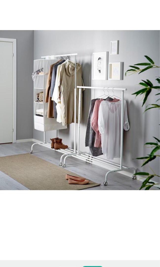 IKEA Rigga Clothes rack white, Furniture Home Living, Home