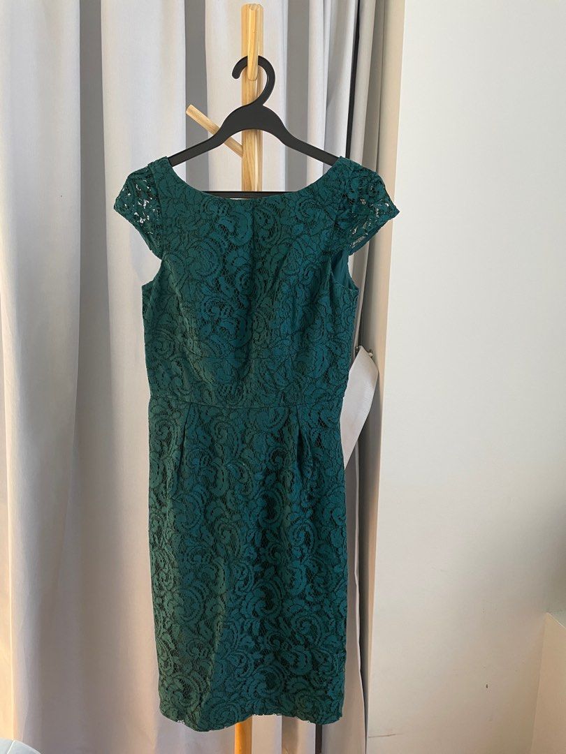 J crew green lace dress top