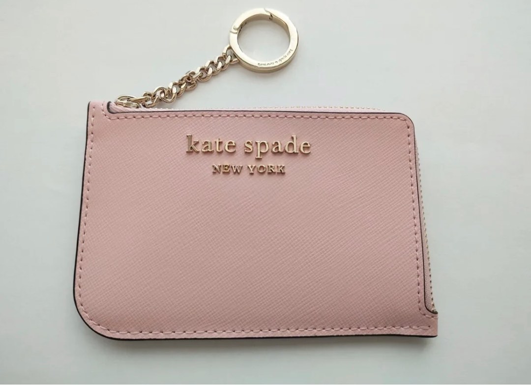Pink kate spade card holder on sale