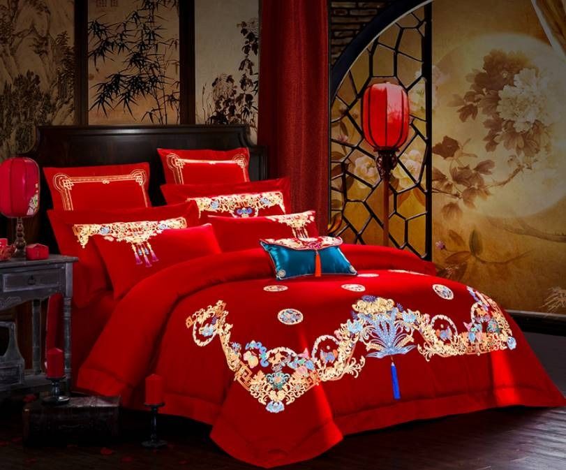 Chinese wedding bedding set outlet