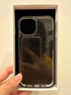 LANI’s TAG強悍防摔殼 台灣花窗系列 海棠花（透黑色）-iPhone 13
