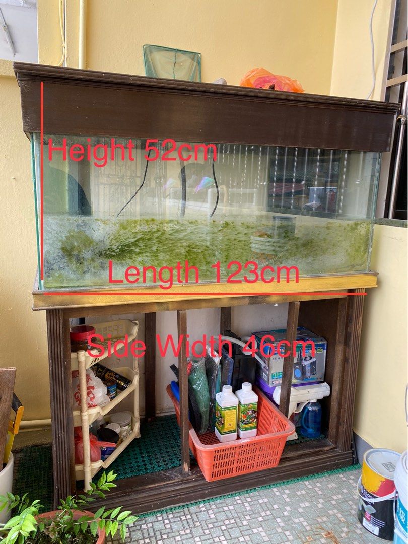 Large Aquarium (Well Used), self pick up only at Johor Bahru, Pet Supplies, Homes & Other Pet