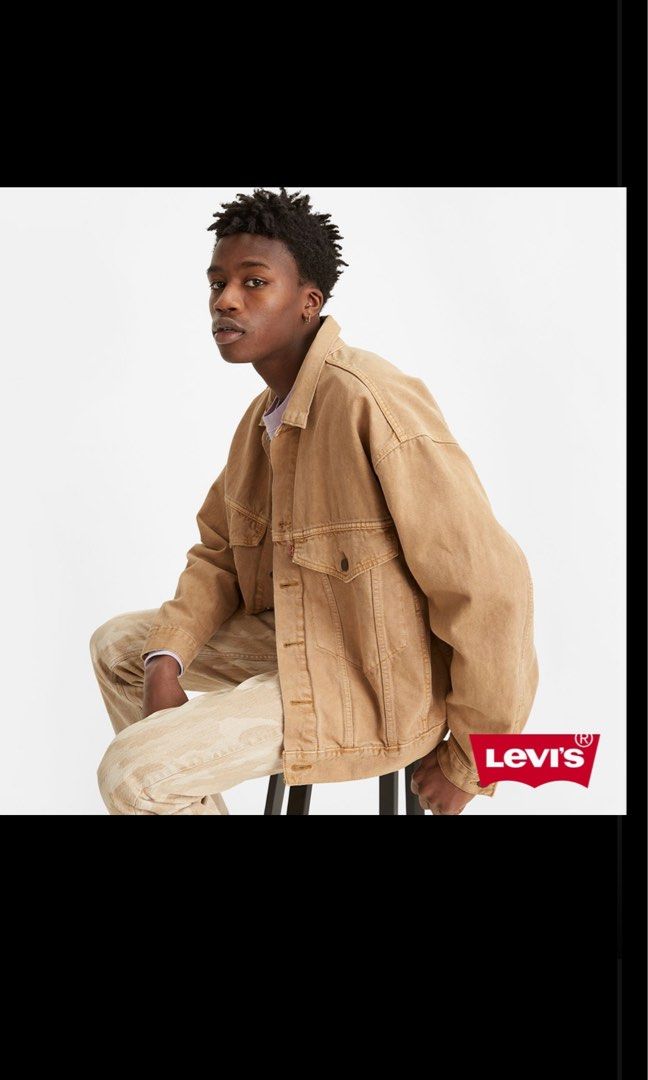 轉售全新-Levi's XS復古駝色牛仔外套STAY LOOSE TRUCKER JACKET, 他的時尚, 外套及戶外衣服在旋轉拍賣