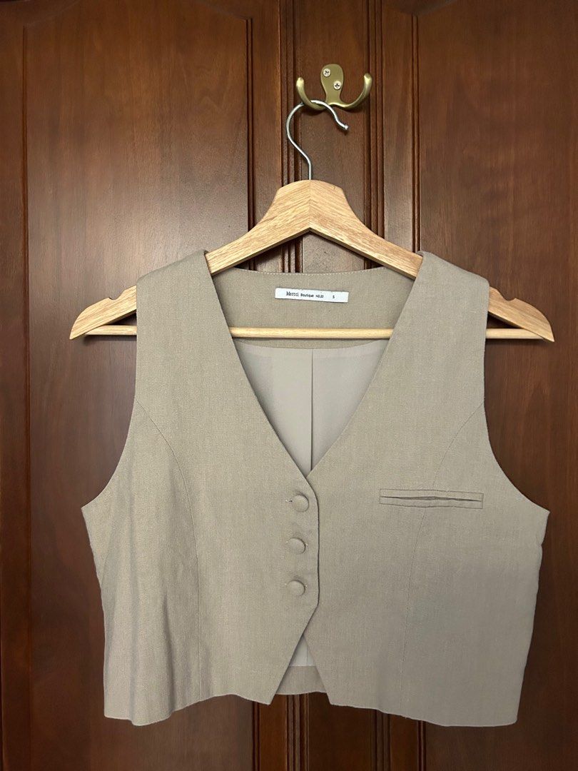 Linen West coat beige