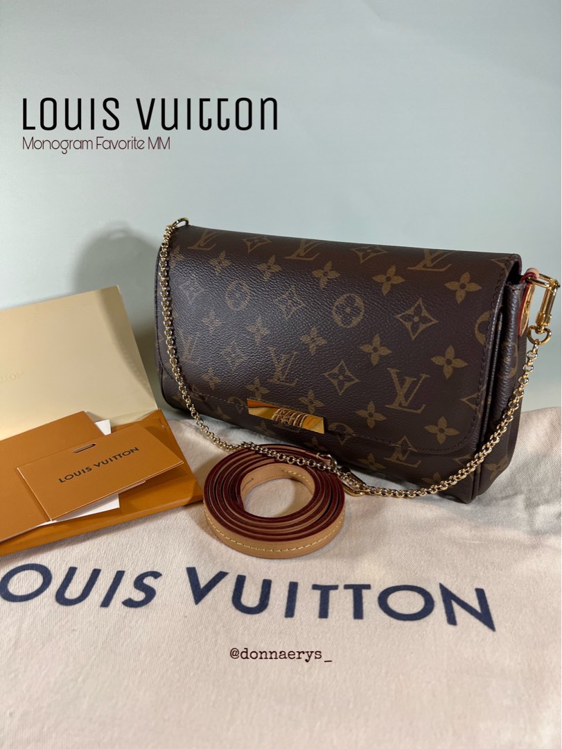 Louis Vuitton Favorite MM Crossbody Damier Ebene Chain - Receipt, Box, Dust  bag