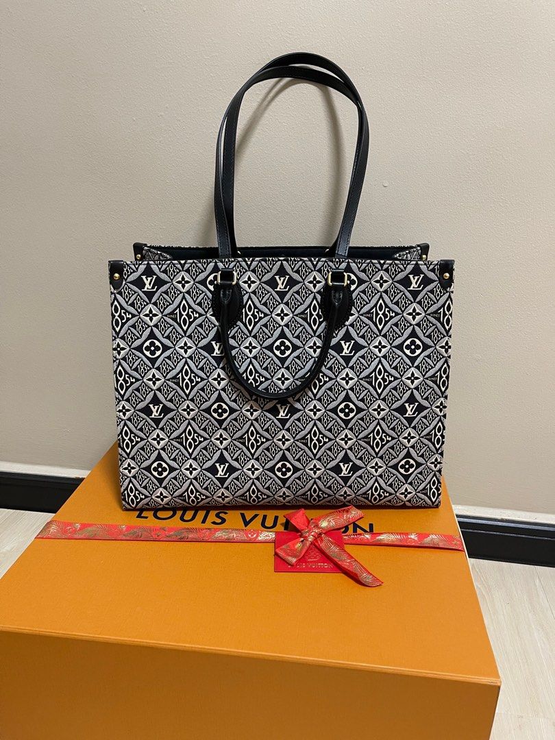 Louis Vuitton Jacquard Since 1854 Onthego GM Grey Tote Bag