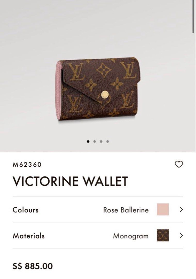 Victorine Wallet Monogram in Rose - Small Leather Goods M62360
