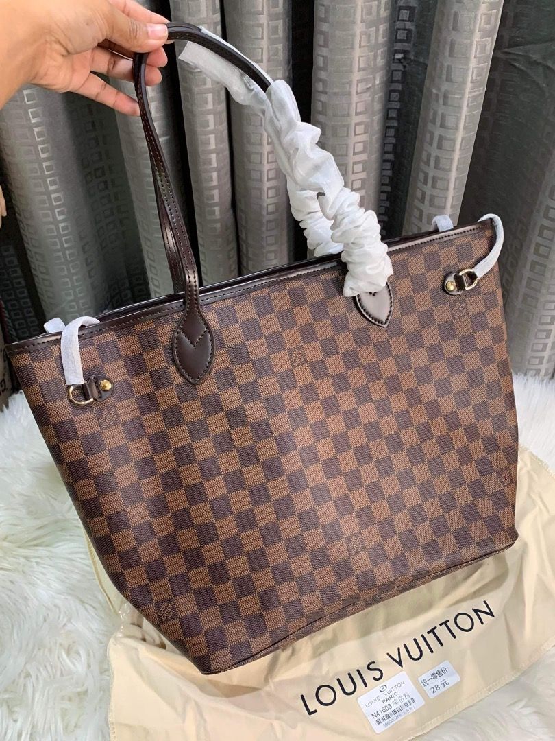 Louis Vuitton Neverfull Mm Bag Damier Ebene 2021 N41603 High