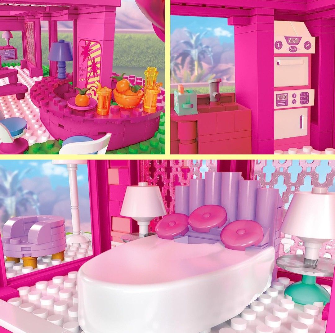 MEGA Barbie The Movie DreamHouse Replica, Building Toys for Adults w/ 1795 pieces/blocks/bricks