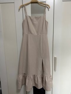 Straight Cut Midi Slit dress
