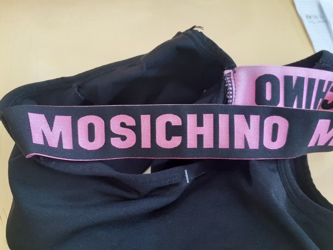 MOSCHINO Activewear Women Black And Pink Sport Bra, Women's