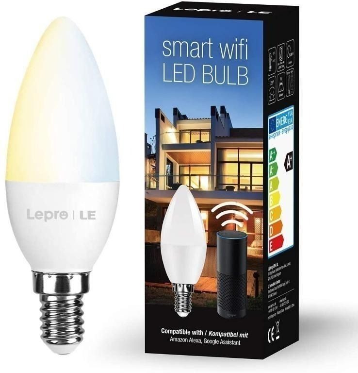 New Arrival! 🔥 Lepro E14 Smart Bulb, Dimmable Alexa Light Bulb E14, 4.5W  380lm, 2700-6500K Warm to Cool Daylight E14 LED Candle Bulbs, Works with  Alexa and Google Home, No Hub Required (