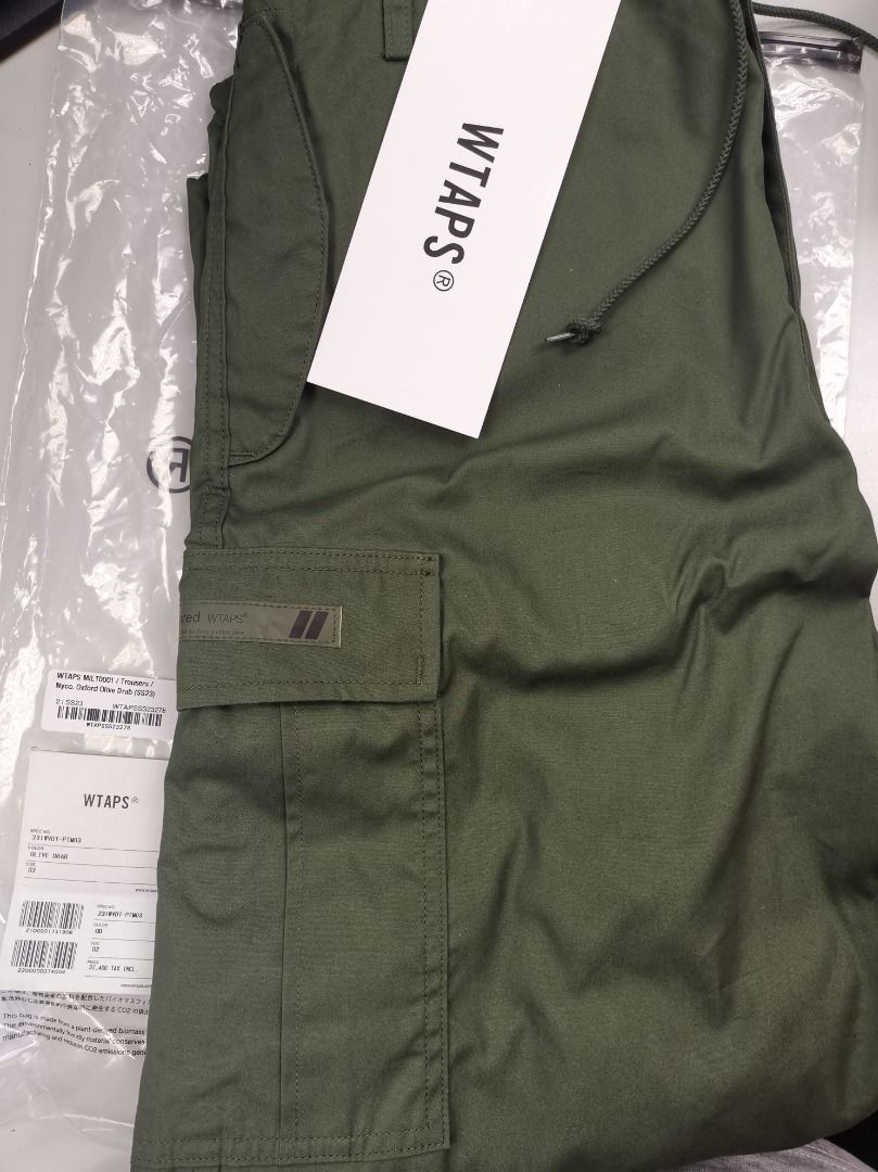 NEW WTAPS SS23 MILT0001 / TROUSERS / NYCO. OXFORD OLIVE SIZE 02 M