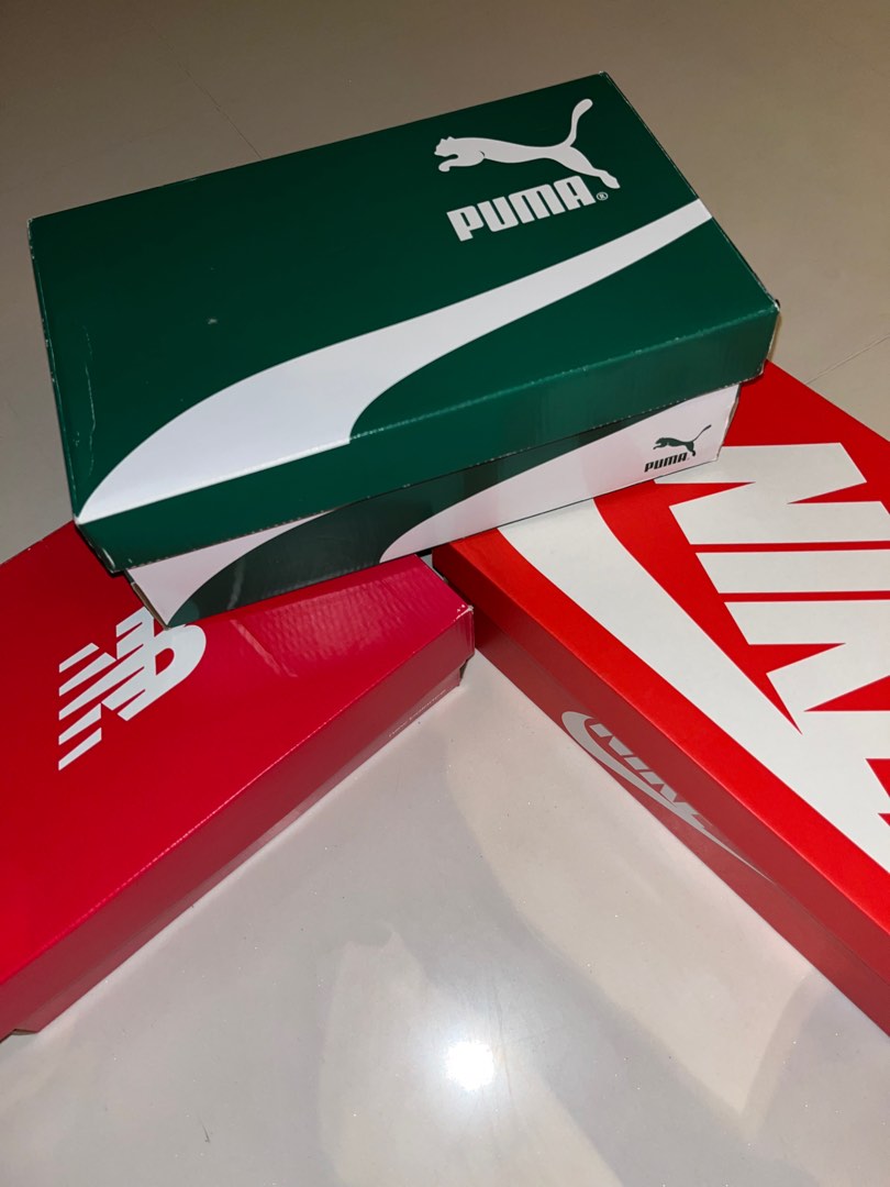 Nike, New Balance, Puma shoe boxes, Men's Fashion, Footwear, Shoe