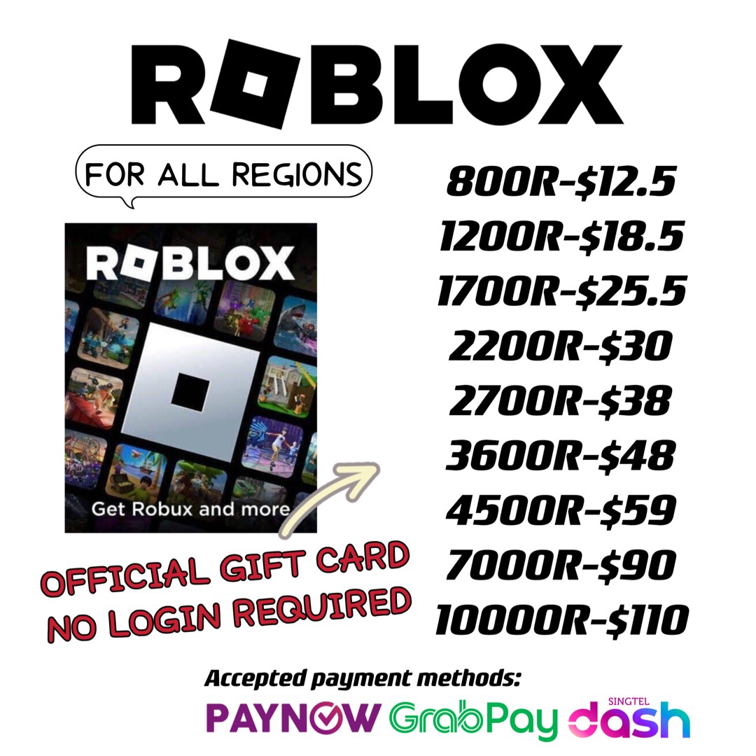 Robux Gift cards Code, Video Gaming, Video Games, Others on Carousell