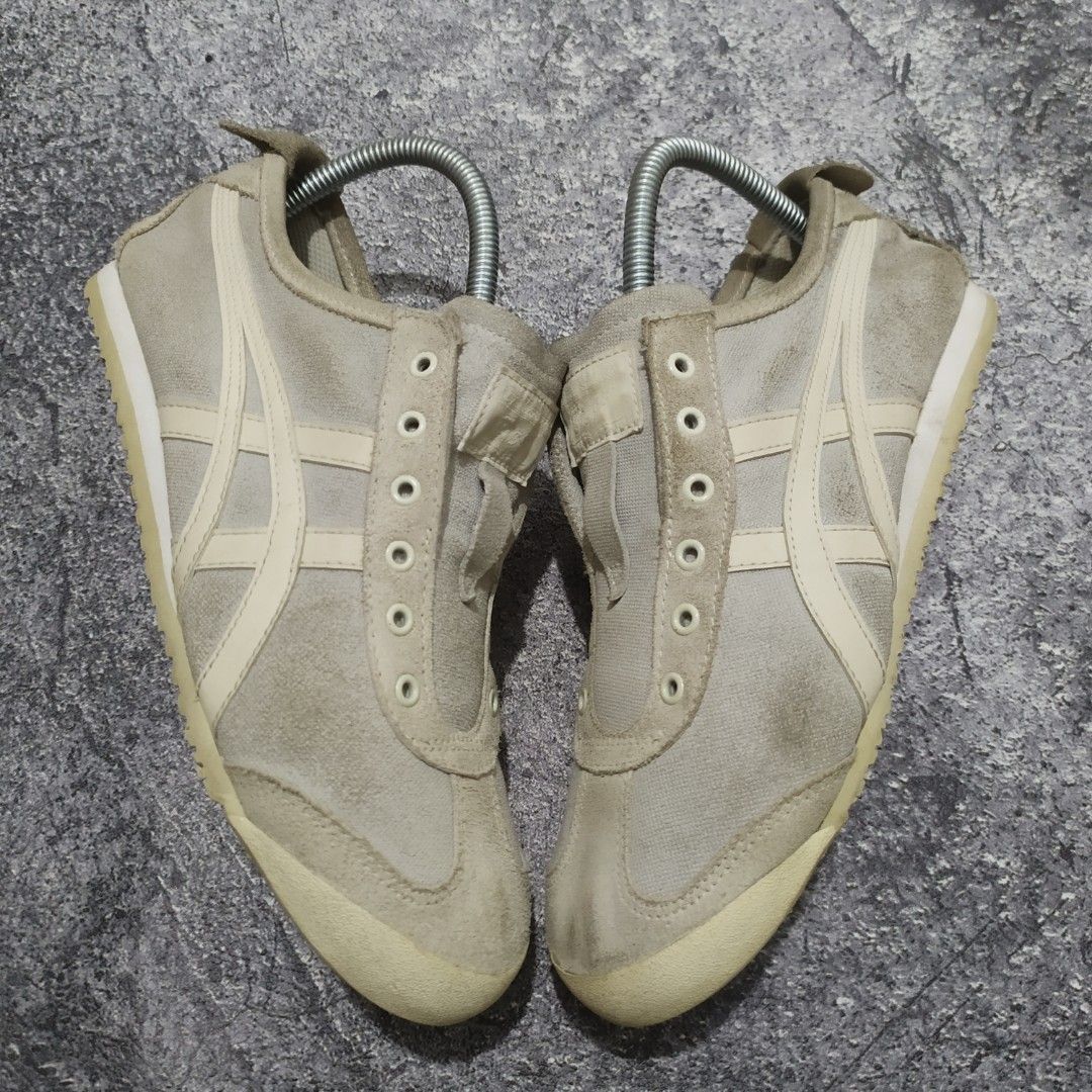 onitsuka tiger slip on cream navy