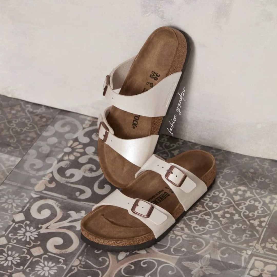 Birkenstock sydney pearl white sale