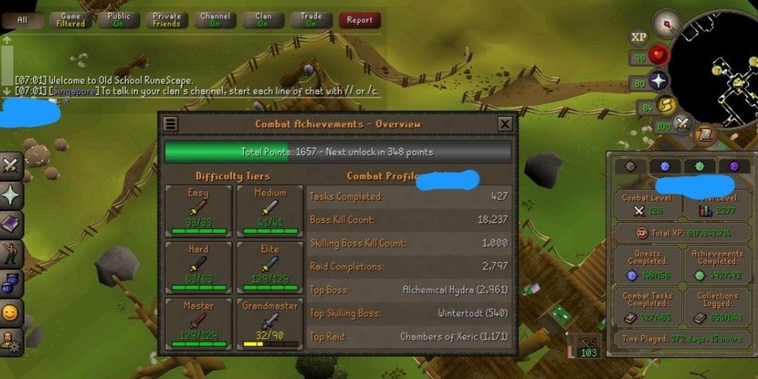 Osrs MAXED ironman, All raids done. 8.5b bank, Video Gaming, Gaming
