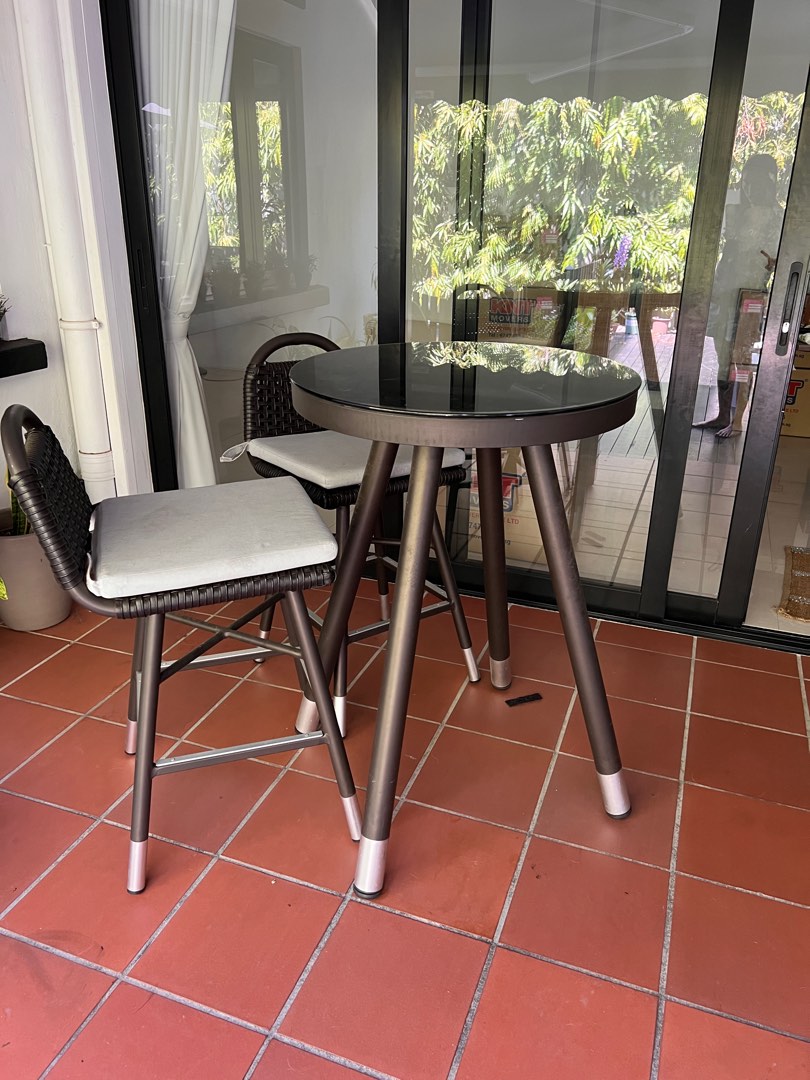 Outdoor High Table and 2 Chairs Set, Furniture & Home Living, Furniture, Other Home Furniture on