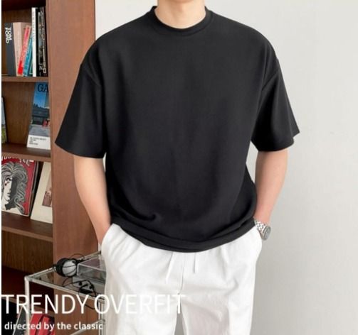 plain black t shirt men
