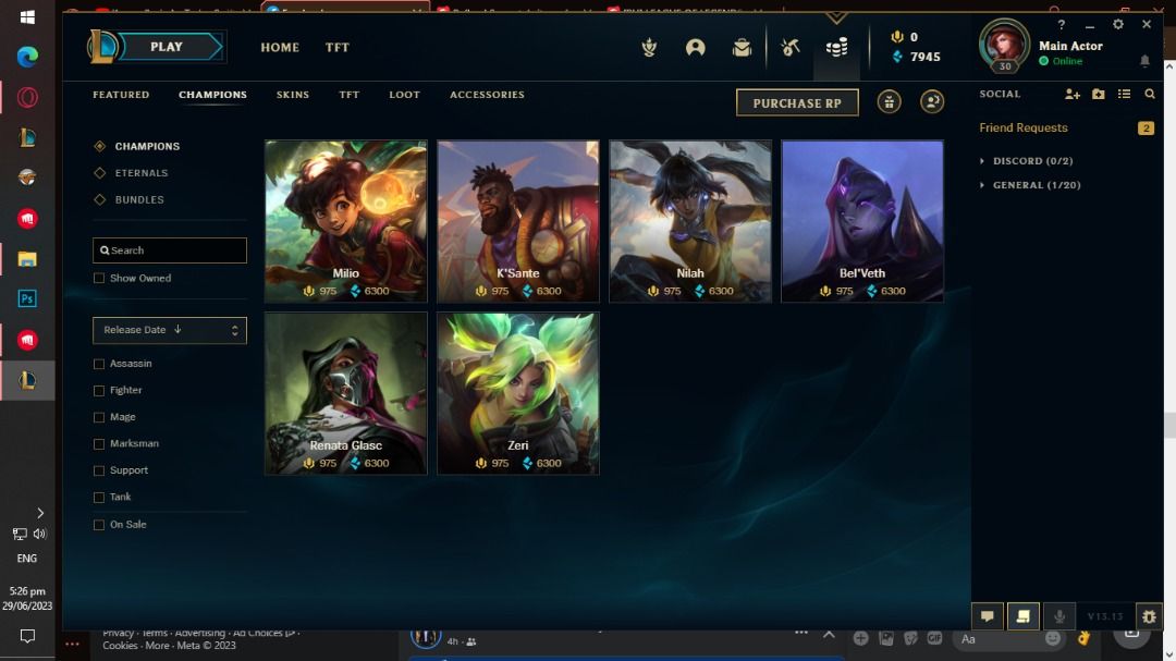 [PH] LEAGUE OF LEGENDS SMURF FRESH ACCOUNT FOR SALE (complete champion ...