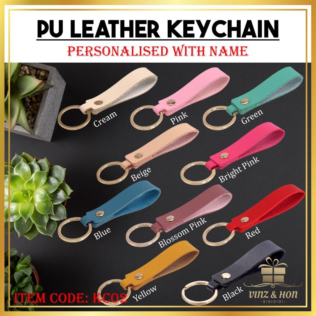 Personalised PU Leather Keychain Hobbies Toys Stationery