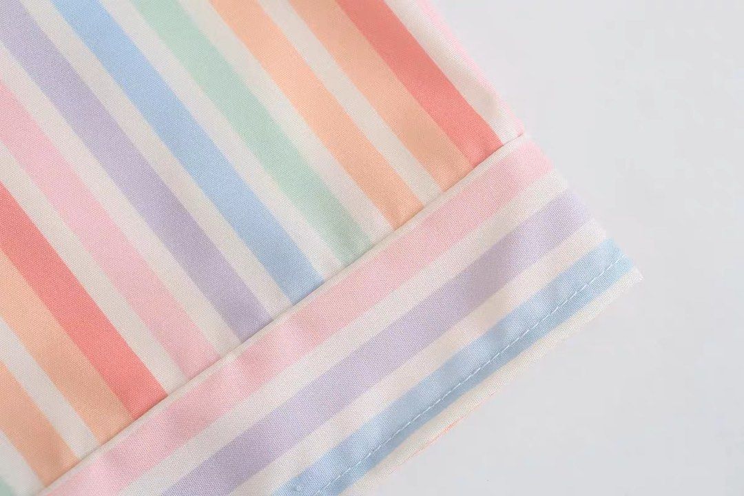 Rainbow stripe midi best sale dress