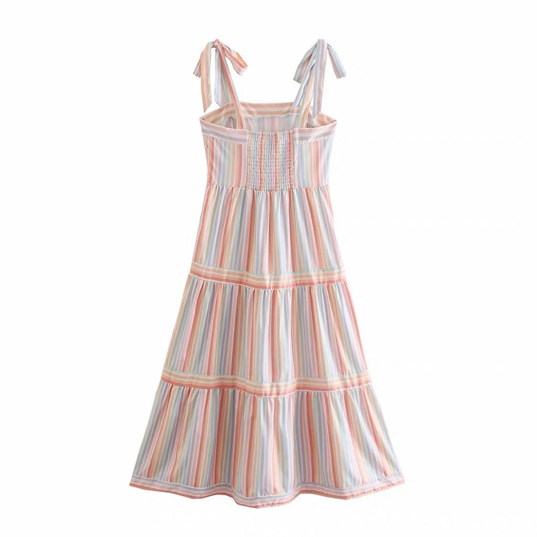 Rainbow stripe midi dress online